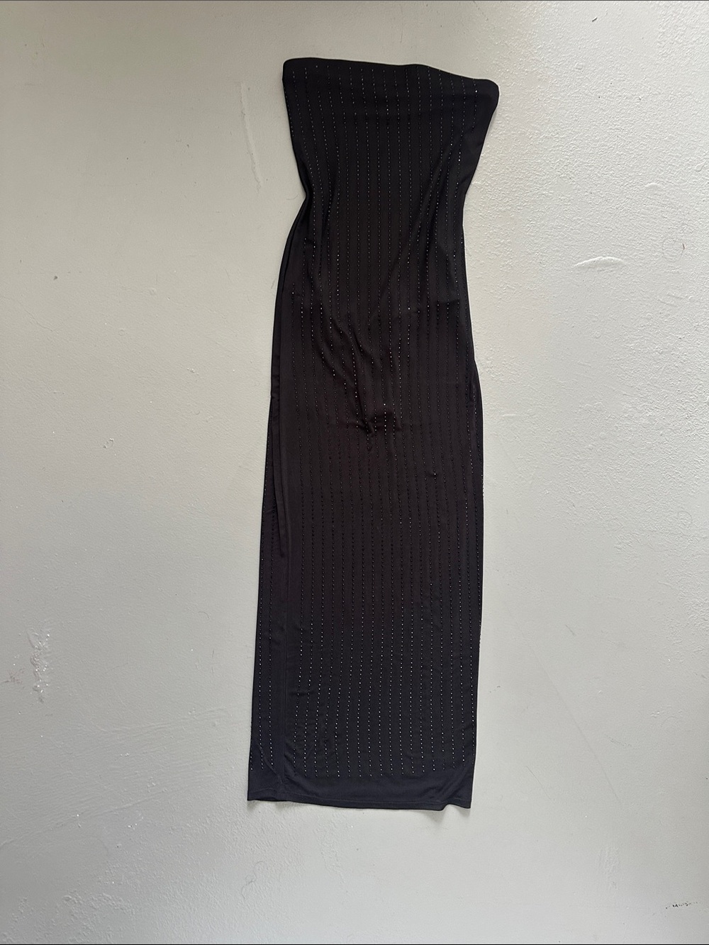 Forever 21 Black Strapless Maxi Dress with Subtle Stud Detail